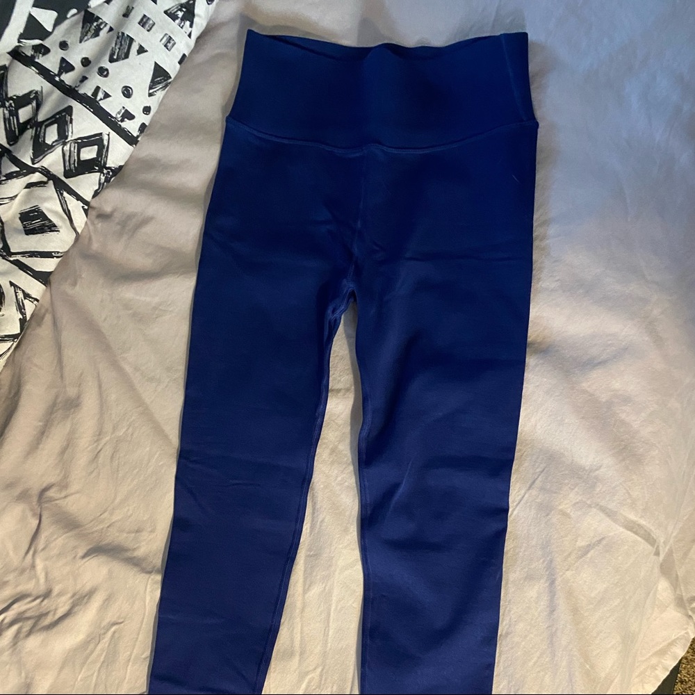 Fabletics blue sculpt knit high waisted leggings